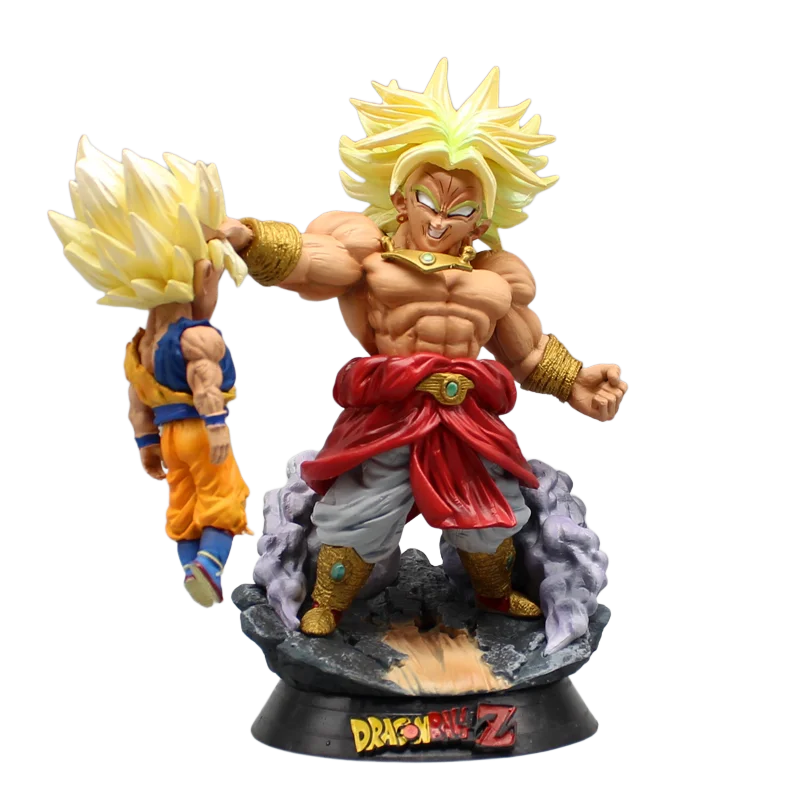 

17cm Anime Dragon Ball Figures GK Berserk Broly Vs Son Goku Action Figures Super Saiyan Broli Figurine PVC Model Collection Toys