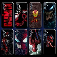 marvel iron man venom spider man for xiaomi mi 11 lite phone case soft black silicone cover carcasa back funda