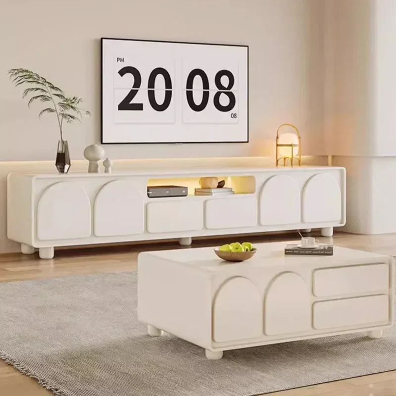Белый шкаф для телевизора во французском стиле современный простой в маленькой
