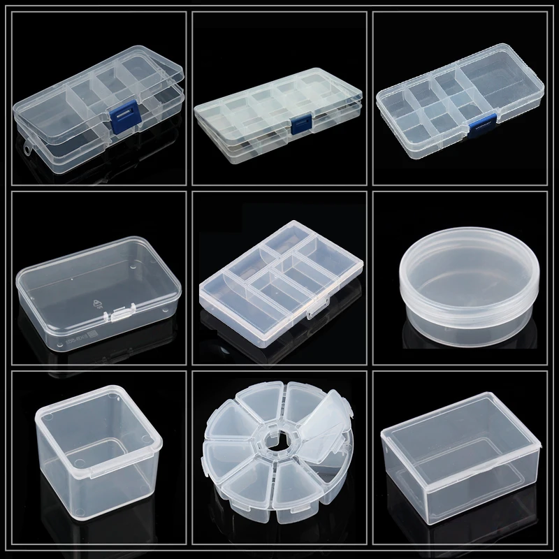 DC 1/2/5PCS Jewelry Tool Box Organizer Storage Beads Jewelry Box Plastic Packaging Gift Earring Ring Box For Jewerly Storage