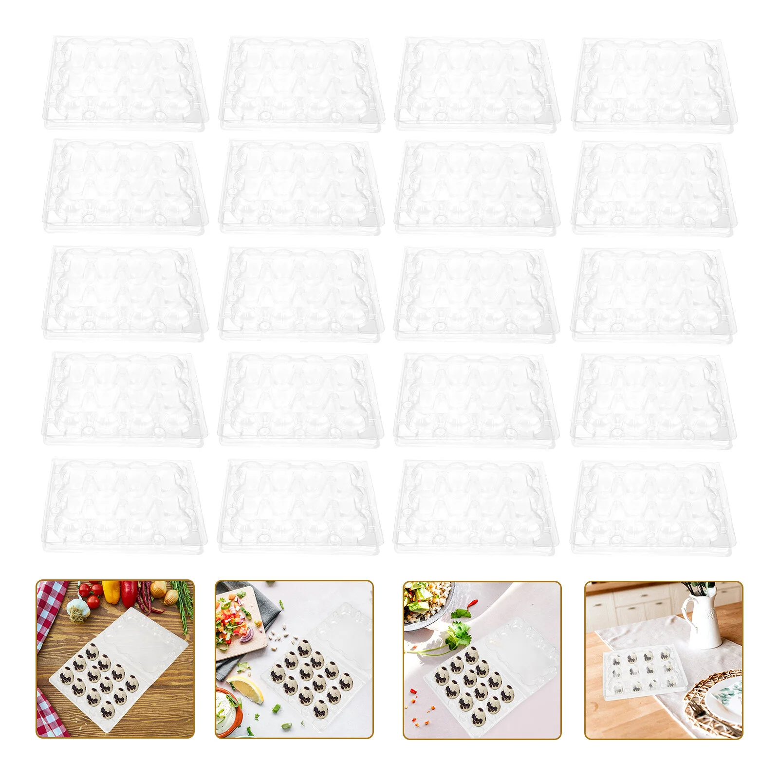 

50 шт. полка для яиц, тарелка для хранения, кухонный органайзер, контейнер, прозрачный маленький поднос для яиц, перепелов, пластиковый поддон для поставок