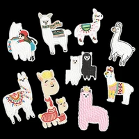 iron on animal patches for clothing alpaca badges stripes stickers for kids embroidered patches for the clothing diy appliques g