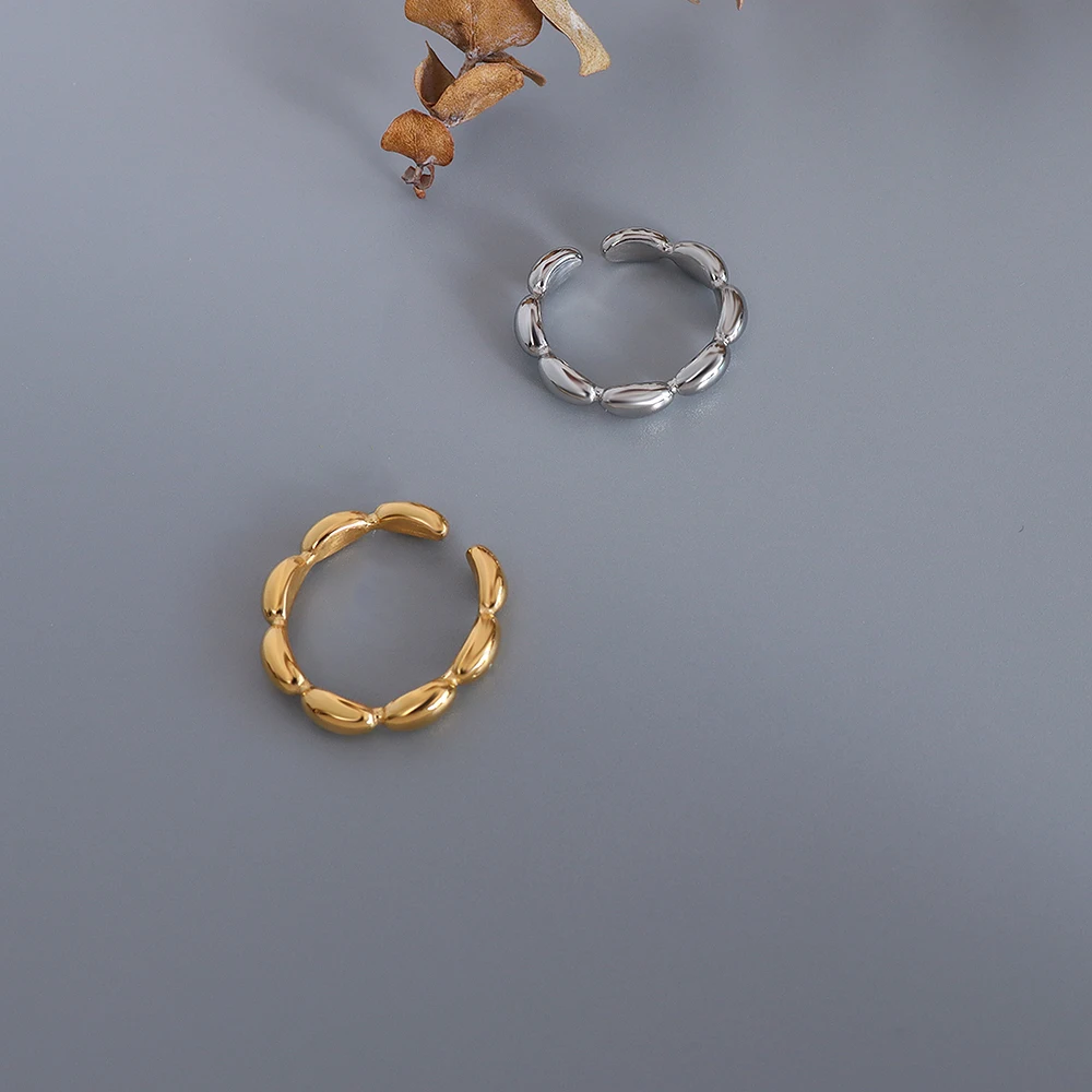 

French Style Geometric Oval Splicing Women'S Rings Stainless Steel Rings Women'S Jewelry Trend Products