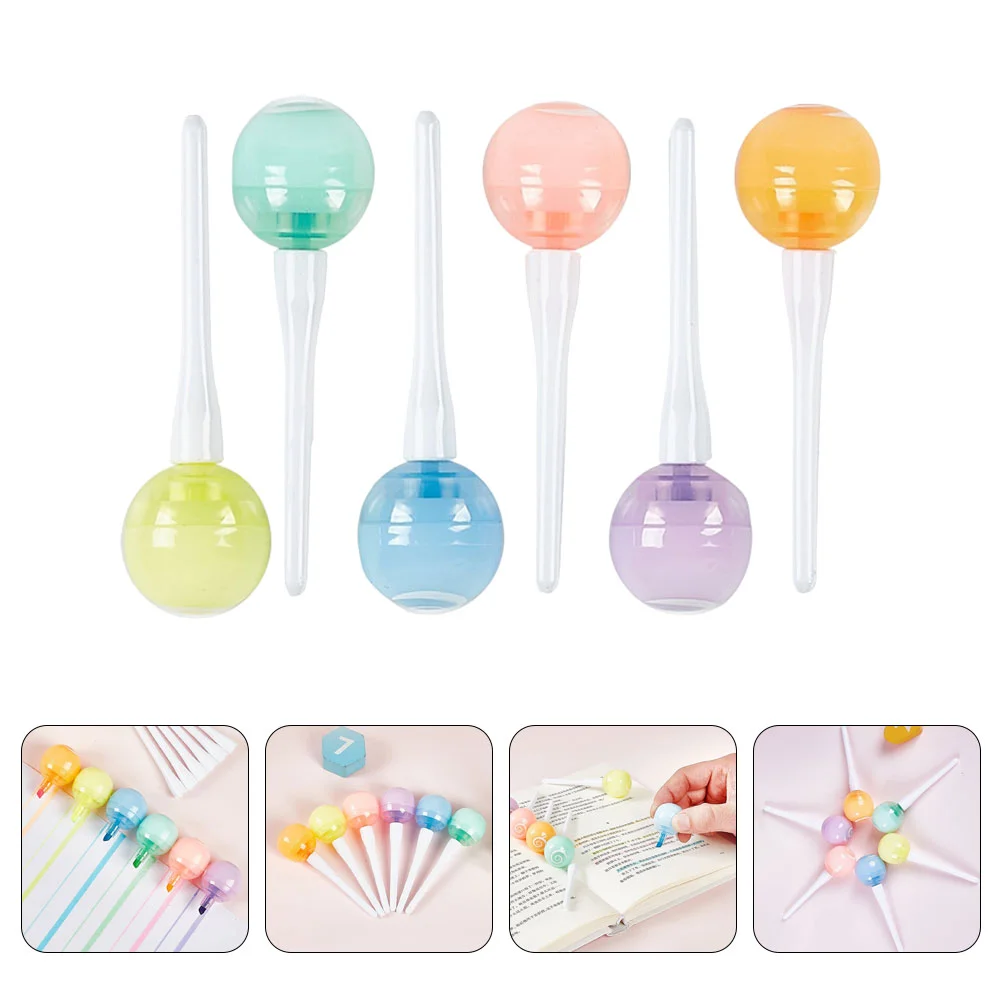 6 шт. маркер мини-маркер студенческая кисть ярких цветов эстетические ручки