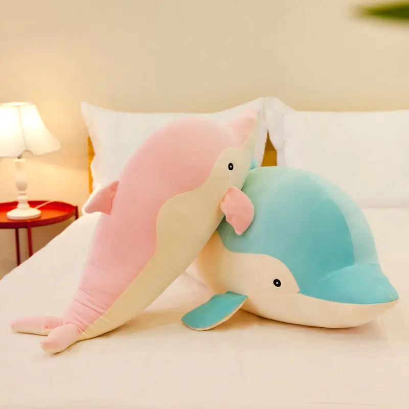 

50/70/90/110cm Lovely Dolphin Plush Toys Stuffed Soft Cute Animal Dolls Sofa Decor Baby Pillow Cushion for Kids Children Gifts