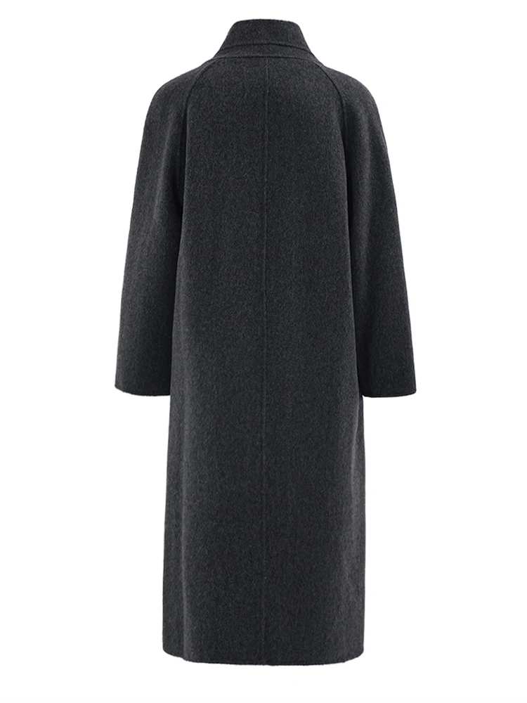 ZMEENNA темно-серое толстое длинное шерстяное пальто большого размера Новое Женское