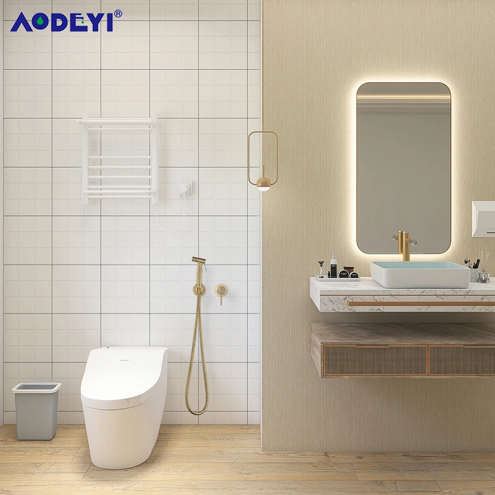 handheld bidet sprayer set for toilet brass hot cold hand bidets brushed gold bathroom faucet shower head self cleaning black free global shipping