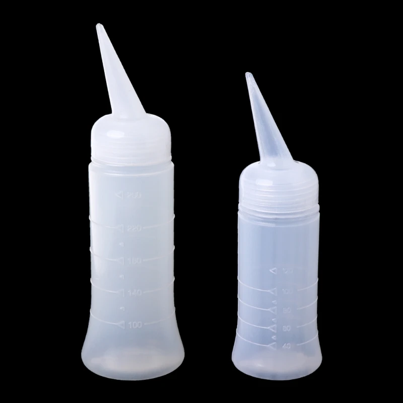 

120ml/260ml Salon Applicator Measuring Plastic Bottle Hair Styling Hairdressing