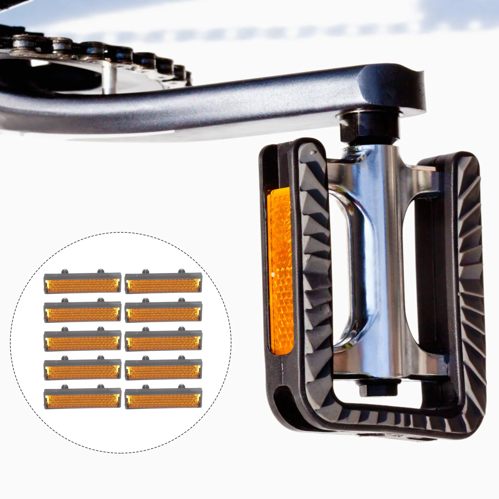 

20 Pcs Decked Accessories Pedal Reflective Bike Supply Sheet Premium Reflectors Convenient Small Sign