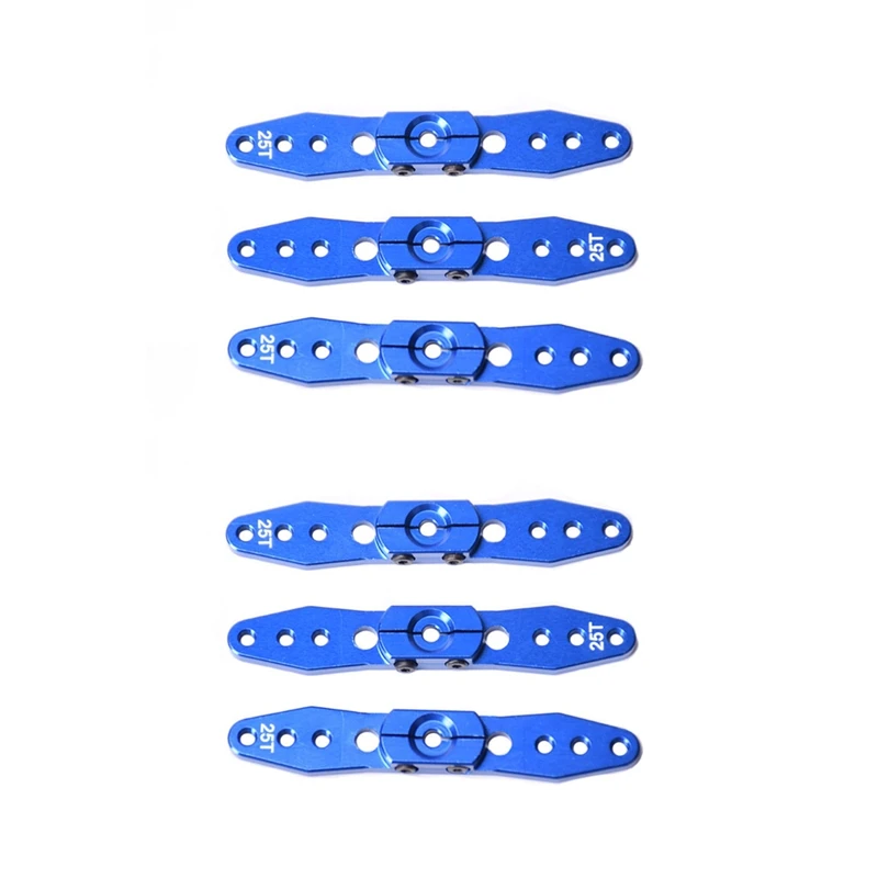 

6PCS Aluminum Steering Servo Horn Arm 25T For 1/8 1/10 RC Car Boat Upgrade Part