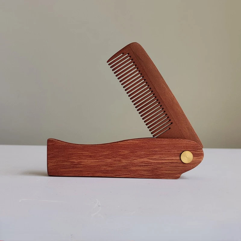 Wooden Hair Comb Natural Sandalwood Comb for Beard Fold Pocket Comb Hair Brush Beard & Mustache Brush for Men peine para barba images - 6