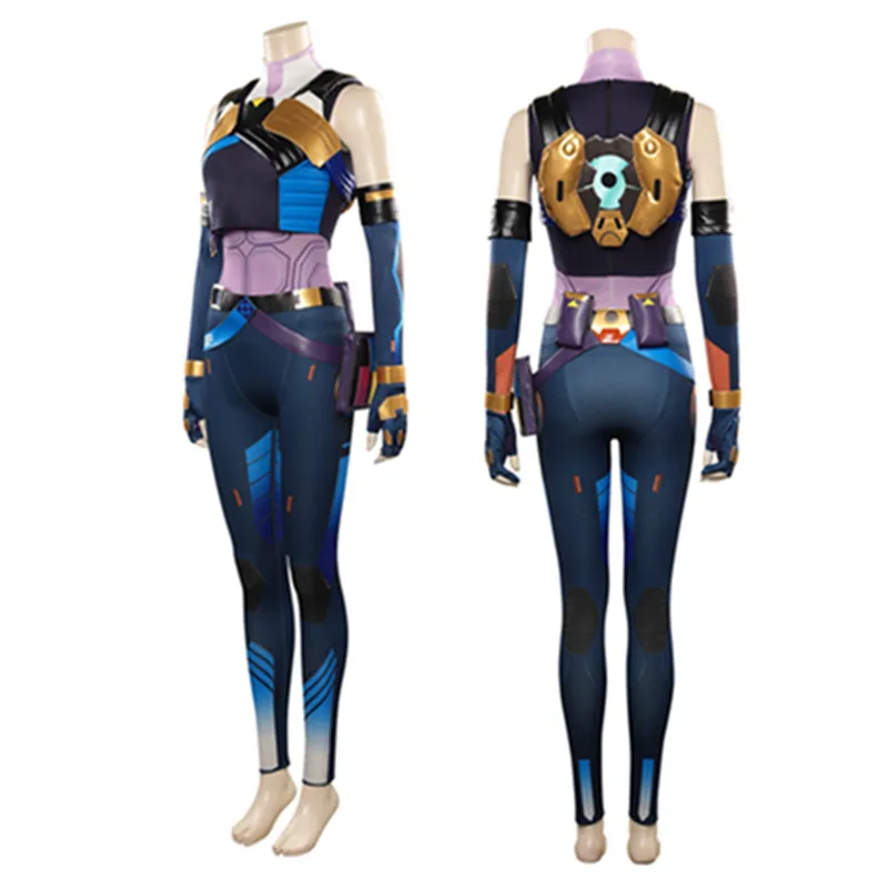 

VALORANT неоновый костюм для косплея женский жилет топ брюки наряды Хэллоуин Карнавальный Костюм