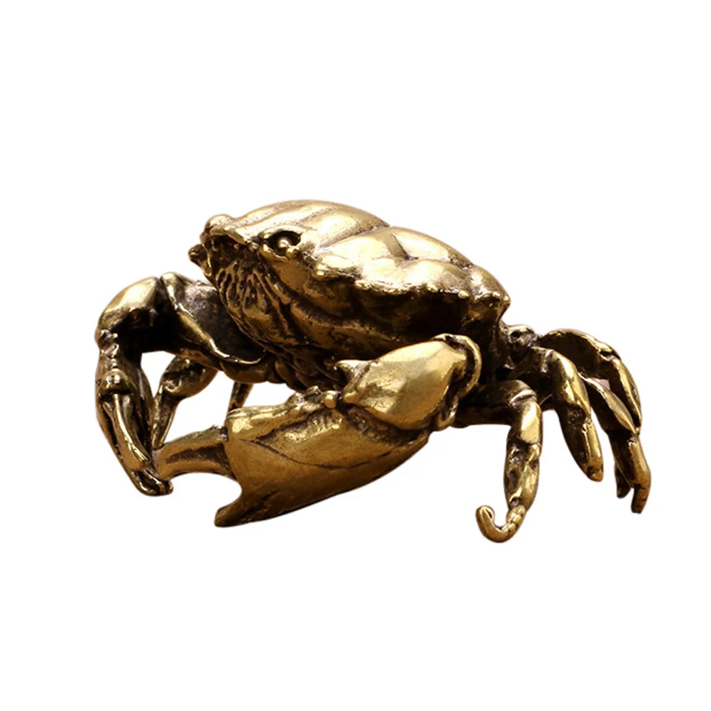 

Crab Figurine Statue Brass Decor Animal Ornament Sculpture Tea Chinese Sea Animals Ocean Shui Feng Zen Good Garden Life