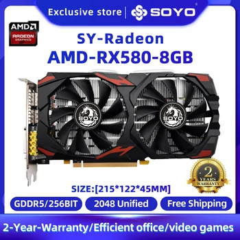 SOYO Original RX580 8G Graphics Card GPU GDDR5 256Bit 8pin 14nm HDMI*1 DP*2 New Video Card Support Desktop CPU Placa de video 1