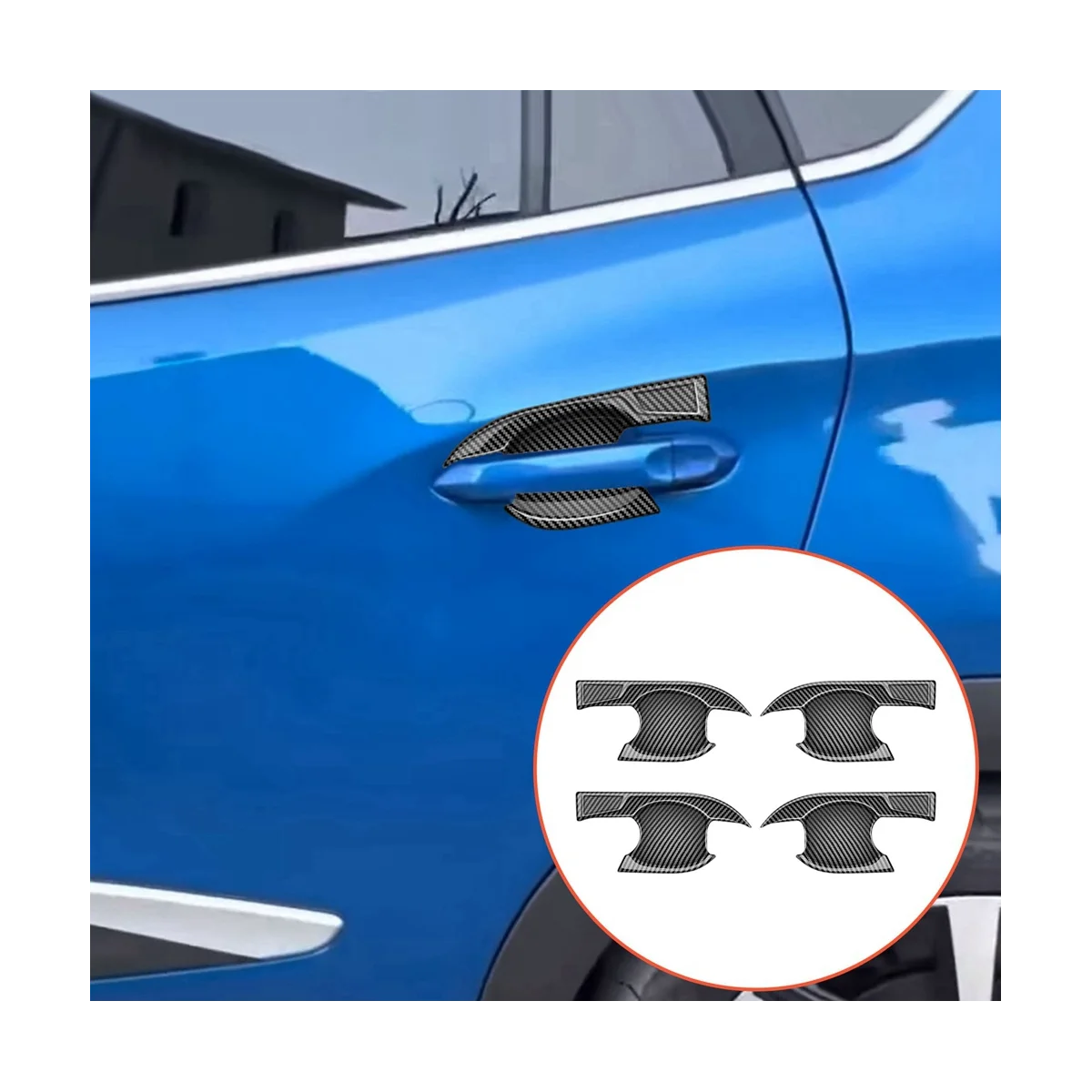 Декоративные наклейки из углеродного волокна на дверную ручку автомобиля Vinfast E34