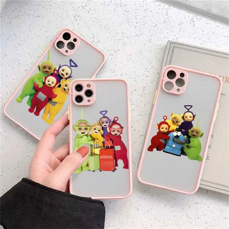 

cute Teletubbie cartoon Phone Case matte transparent For iphone 11 12 13 7 8 plus mini x xs xr pro max cover