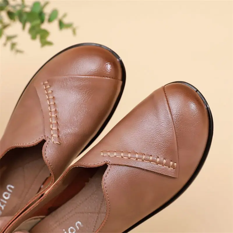 Women Spring Autumn Vintage Flats Shoes Breathable Slip-On Loafers shoe women Casual Leather shoes Moccasins Mom Chaussure Femme