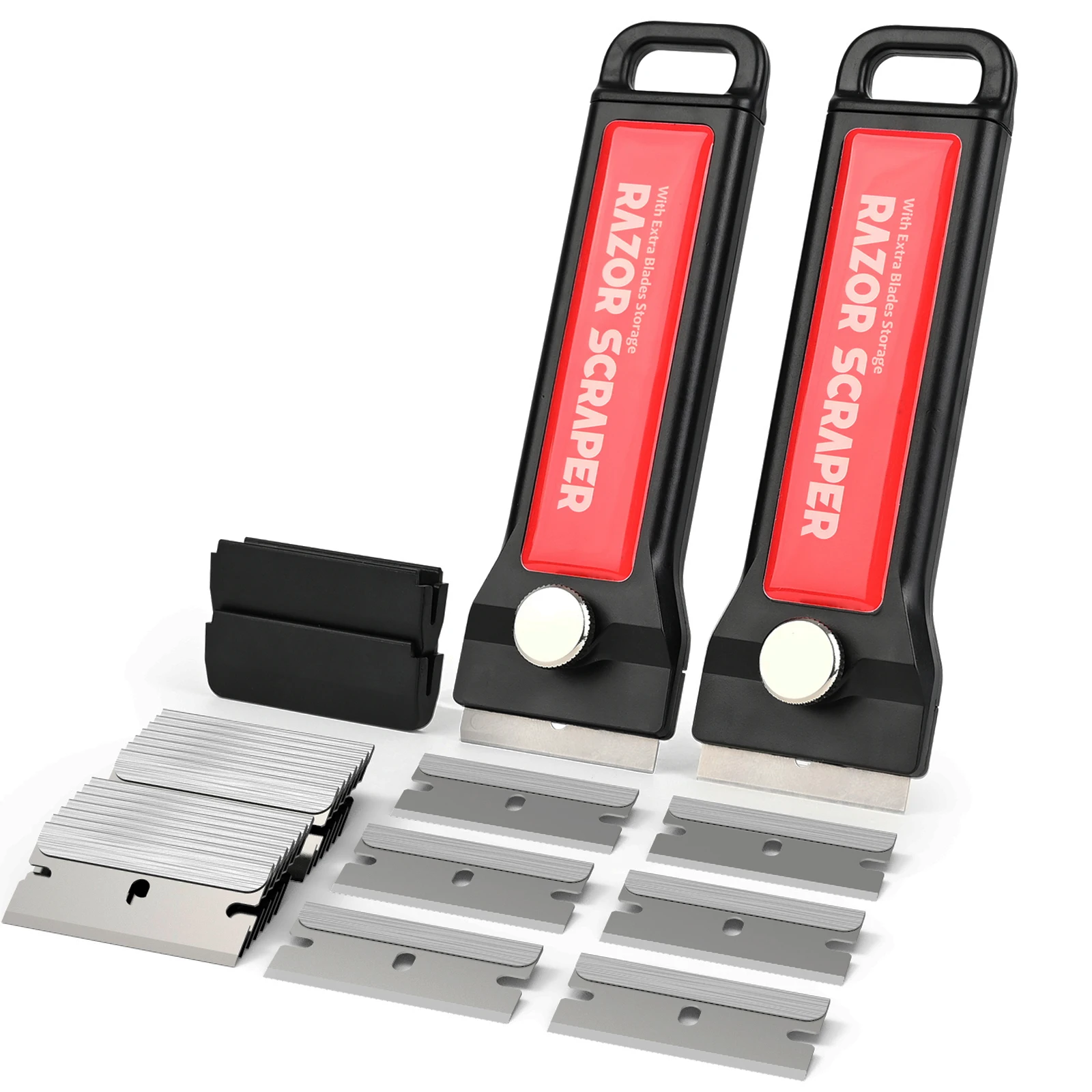 

FOSHIO 2 шт., ракель для бритвы, нож, ручной чистый инструмент с 20 шт., пластиковые/углеродистые стальные лезвия, кухонная духовка, скребок для автомобильной пленки