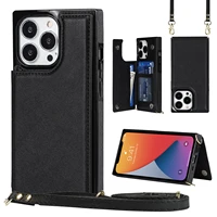 luxury wallet leather case for iphone 13 12 11 pro max mini x xs xr 8 7 6 plus se strap belt back flip card slots magnetic cover