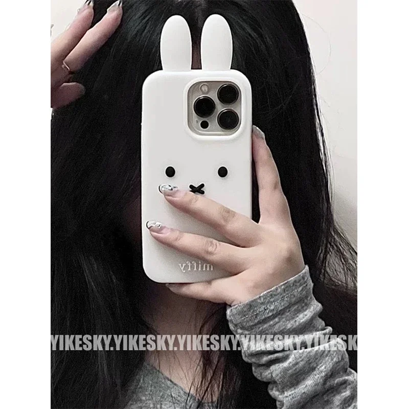 Фото Kawaii Miffy Iphone 11/12/13/14/15/16ProMax чехол для телефона силиконовый милый противоударный простой универсальный мягкий чехол Рождественская игрушка в подарок №2