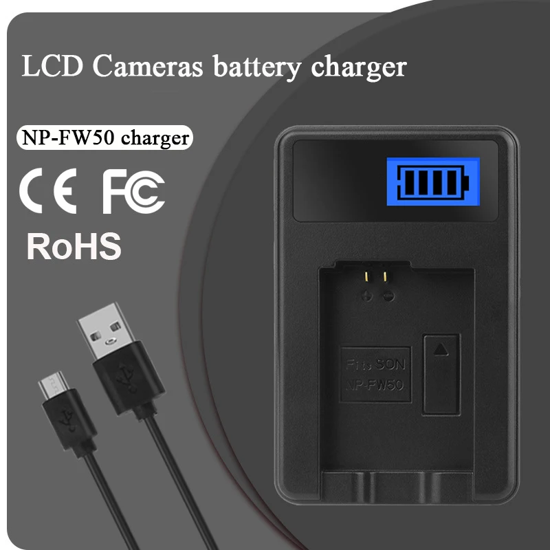 NP-FW50 Camera Battery Charger USB Single Charger For Sony Alpha Camera BC-VW1 BC-TRW A7 A7K ILCE-7K A7M2 A7R ILCE-7R A7S A5000