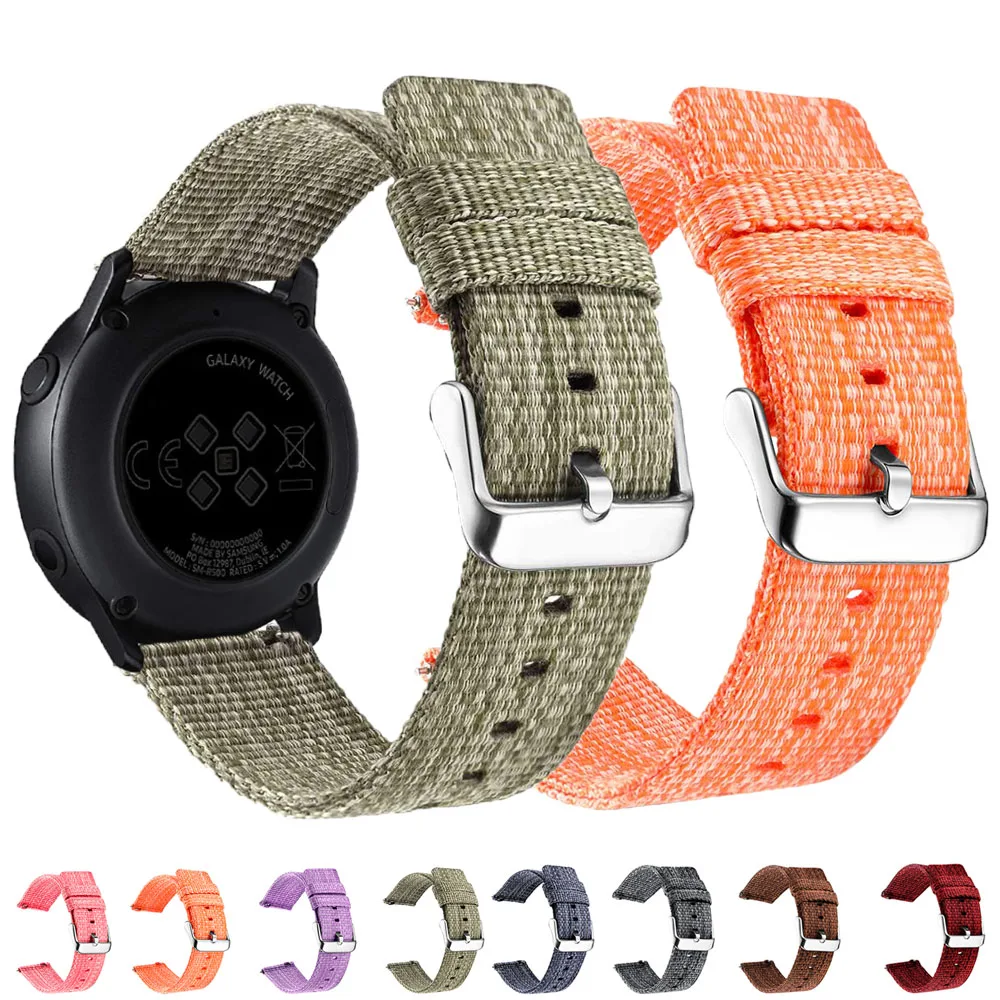 

Nylon Strap for Samsung Gear S2 S3 Classic Watch 42 46mm Active 3 41mm Watch Band 18 20 22 24mm Bracelet Sport Quick Replace