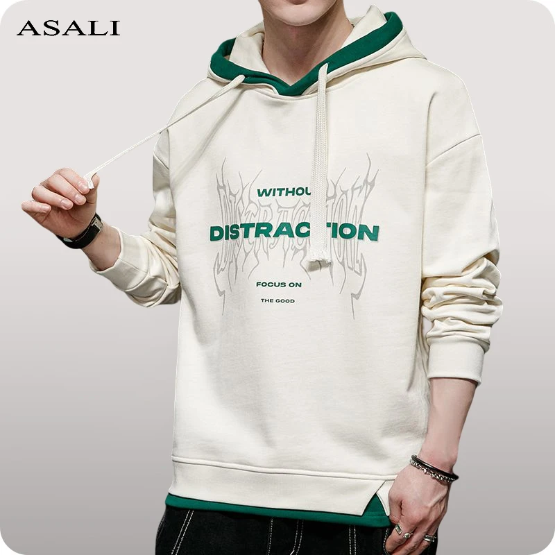 

High Street Sweatshirt Men's Hoodie 2023 Spring Autumn Hip Hop Hoodies Men Pullovers Y2K Streetwear Printed Sweatshirts Men Tops
