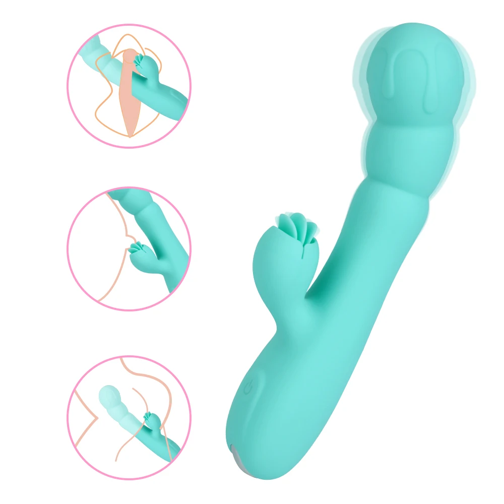 

2 in 1 Female Masturbation Tongue Licking Vibrator Dildo Vibrating Sex Toys for Women Vagina Tease Clit Stimulation G-Spot