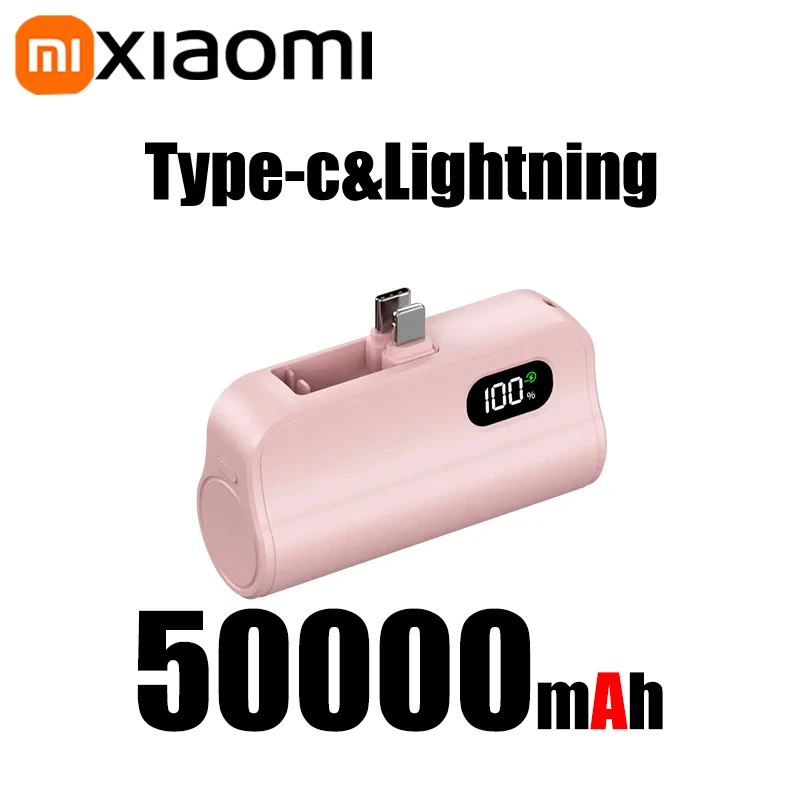

Xiaomi Mini Power Bank 50000 мАч 2-в-1 большой емкости светодиодный цифровой дисплей портативный внешний аккумулятор с быстрой зарядкой для IPhone новый