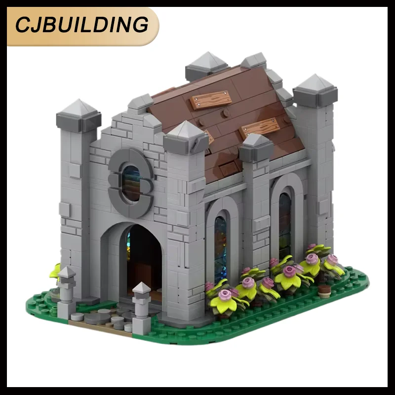 978 деталей MOC: Средневековый замок, архитектурная миниатюрная модель церкви, конструктор, игрушка для самостоятельной сборки, подарок на день рождения (art.: 3920da50abf07) - 3920da50abf07