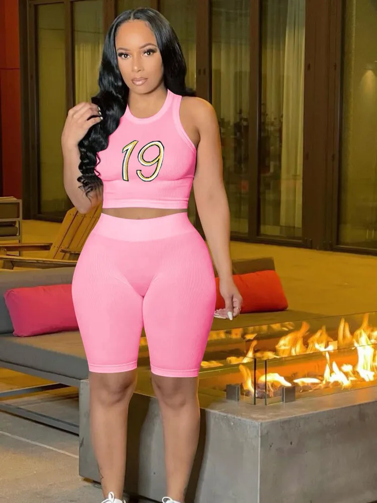 WLWXR летний повседневный комплект из 2 предметов Женский облегающий топ с принтом