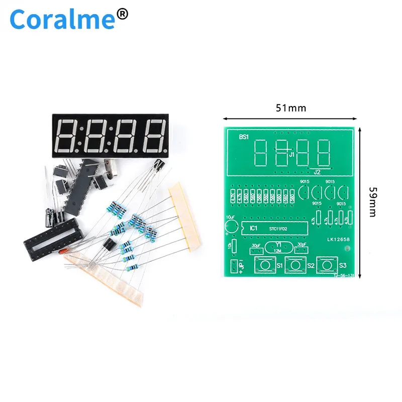 2 шт. 4-значные цифровые электронные часы набор для производства электронных