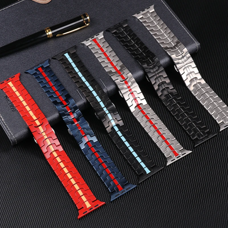 Metal Watch Strap For Apple Watch Ultra Band 49mm 45mm 41mm 44mm 40mm 42mm 38mm Stainless Steel Bracelet For iWatch Series 8 7 6