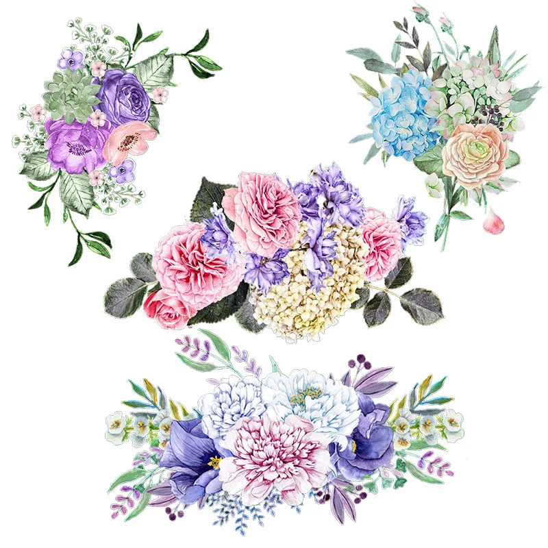 

Элегантные Акварельные Цветы с ручной росписью Three Ratels QCF71, украшение для комнаты наклейки для унитаза