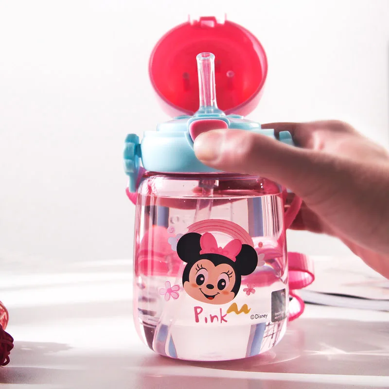 

Disney Mkey Mouse Cartoon spiderman sippy cup With straw kids straw milk cup Sport Bottles girls Princess Sophia Feeding cups