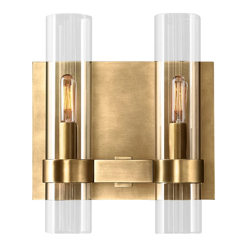 

Luxury vintage bronze RH wall lamps American bedroom bathroom living room aisle mirror glass lampshade sconces lights fixtures