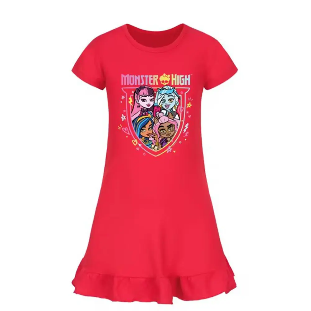 Детская летняя Пижама Monster High платье мультяшная Повседневная Ночная рубашка