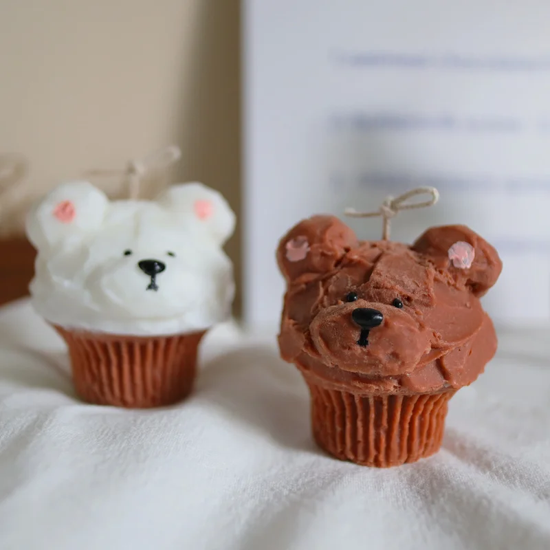 

3D Cute Cake Cup Shape Silicone Candle Mold for Candle Making Fondant Molds DIY Aromatherapy Candle Mold Plaster Mold
