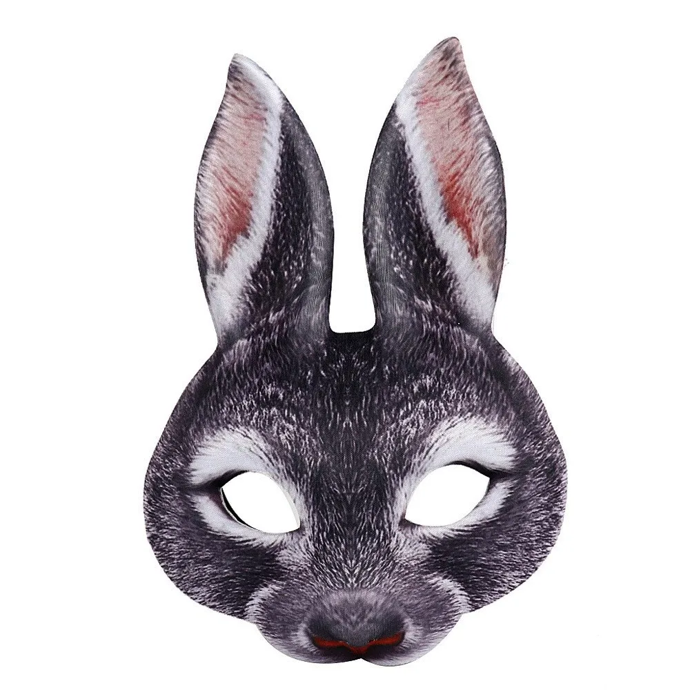 Easter Bunny EVA Mask Carnival Party Dress Up Easter Half Face Bunny Mask Masquerade Dress Up Cute Adult Children Bunny Mask