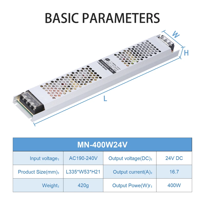 Ультратонкий импульсный источник питания постоянного тока 24 В 400 Вт 190 а 240-в
