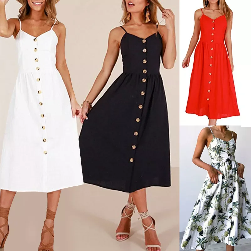 

2022NEW New Women Print Floral Stripe Long dress Sexy V-Neck Sleevele Button Beach Casual Boho Midi Dress Plus Size 3XL vestidos