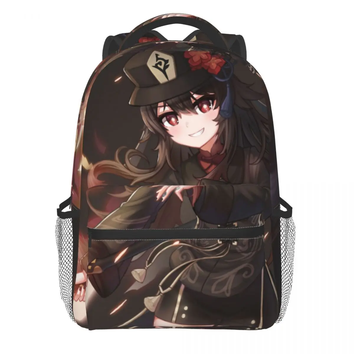 

Genshin Impact Hutao Backpack Youth Wish Ritual Large Backpacks Polyester Streetwear High School Bags Trekking Design Rucksack