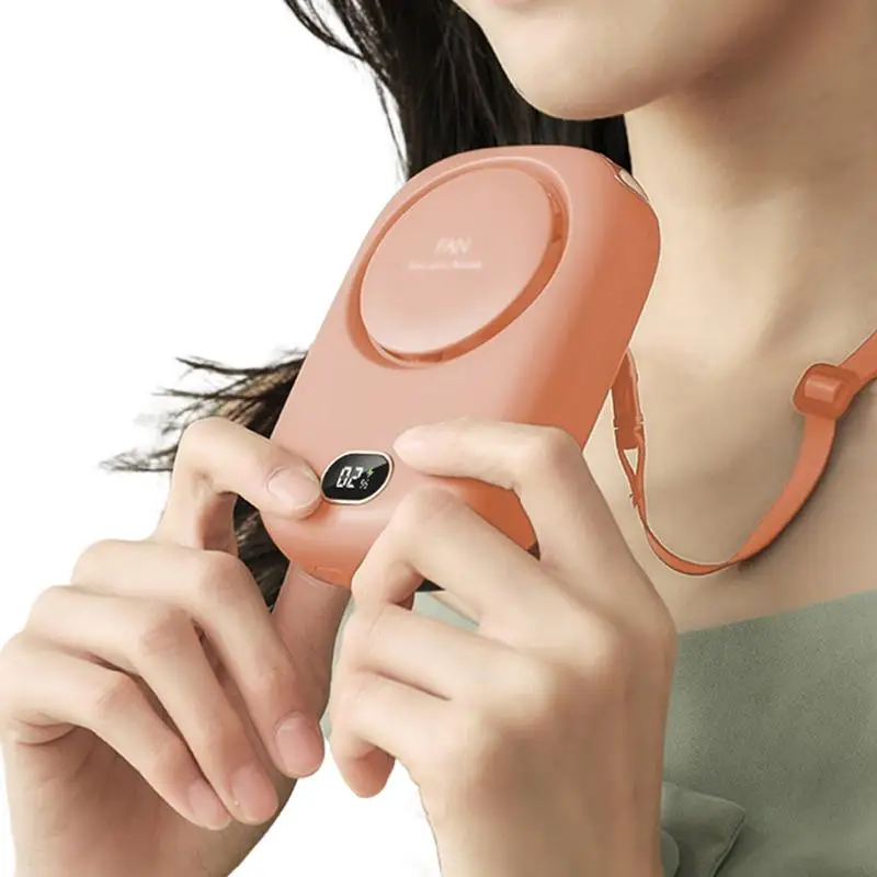 

Hands-Free Neck Fan Mini Hanging Neck Fan With Adjustable Lanyard And Bracket USB Rechargeable Hands-Free 3 Wind Speed Personal