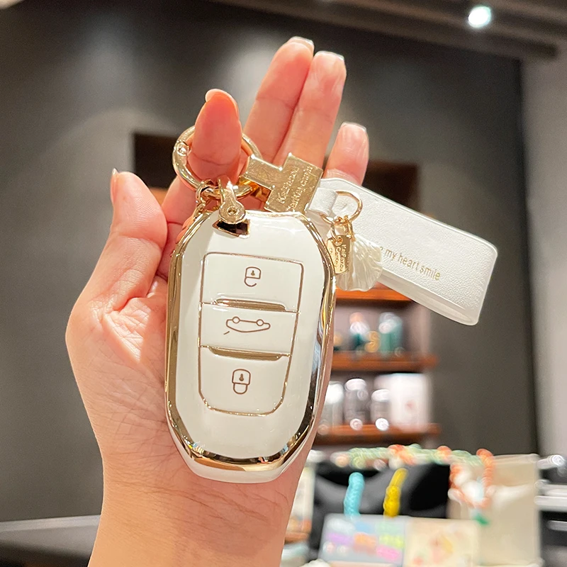 Чехол для автомобильного ключа из ТПУ для Peugeot 408 Citroen Ds5 C4 Space Tourer C4 Grand Picasso 2014 C3 Aircross Berligo Opel Grandland 2018