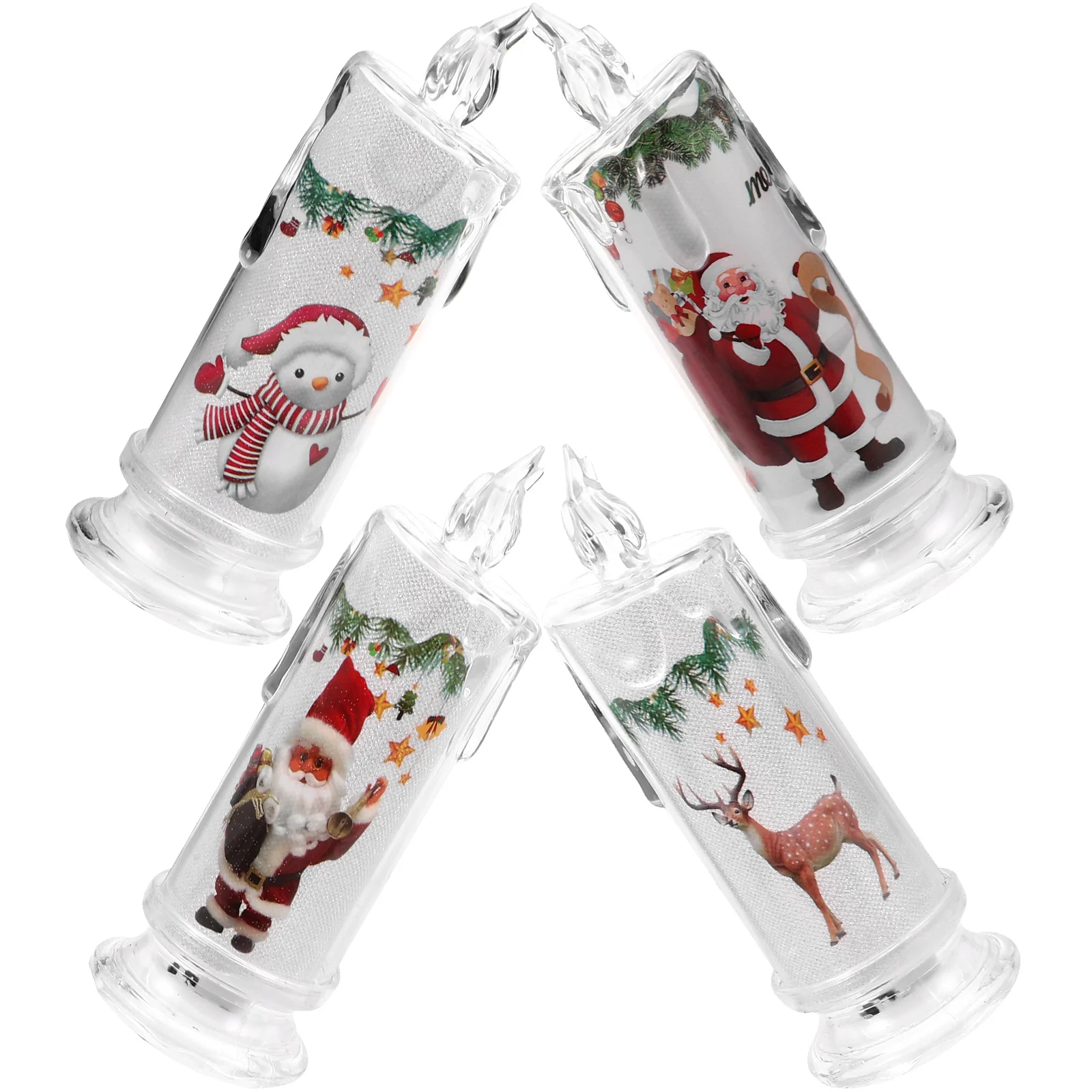 

4 Pcs Lights Photo Prop Christmas Tealight Decor Decoration LED Candles Lamp