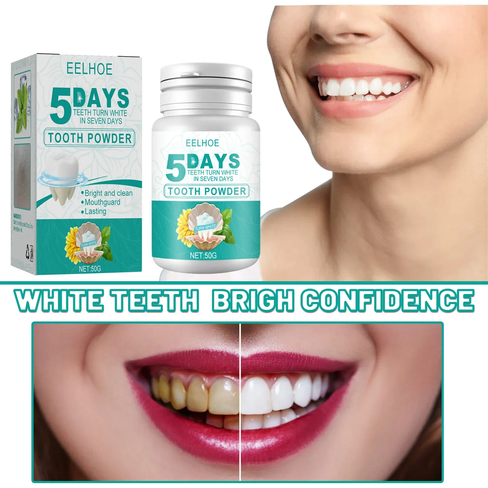 

Teeth Whitening Powder Remove Plaque Stains Toothpaste Deep Cleaning Fresh Breath Oral Hygiene Dentally Tools Teeth Care 50ml