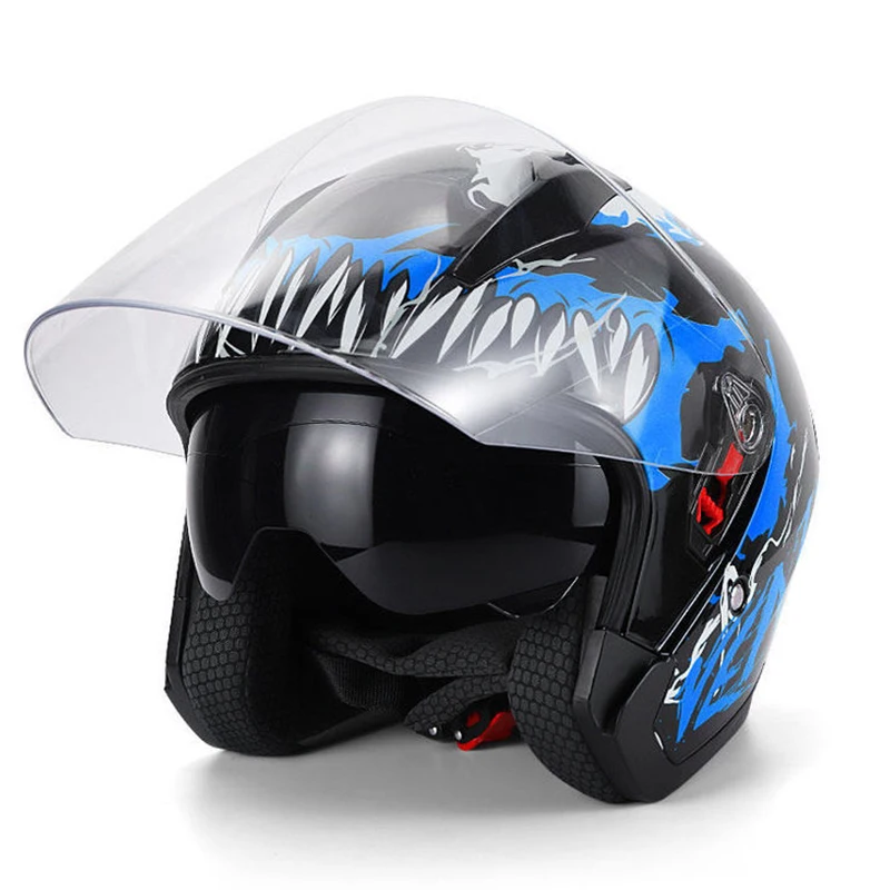 Unisex Motorcycle Helmets Motorcycle Protective Safety Helmets Racing Helmets Scooters Dual-lens Helmets