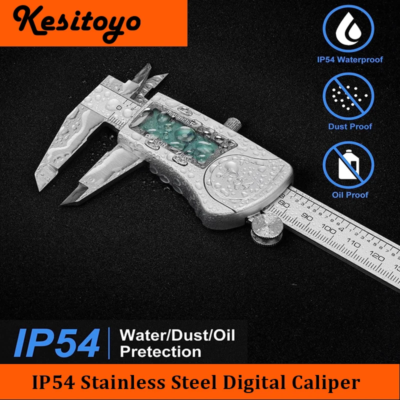 

IP54 Metal Digital Caliper Stainless Steel Pachometer Professional Vernier Caliber Measuring Tools Woodworking Thickness Gauge