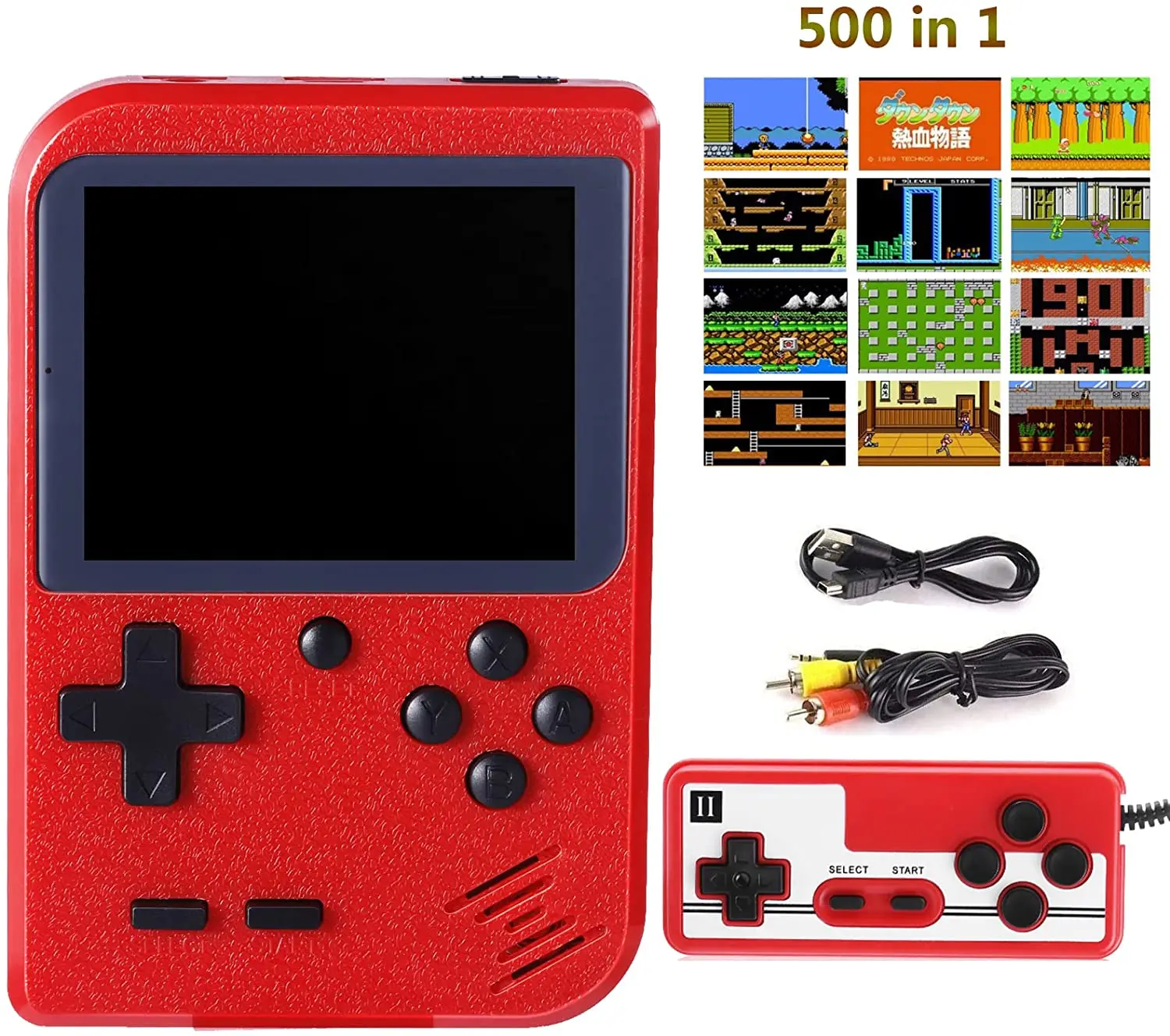 

Handheld Game Console with 500 FC Games Portable Retro Game Console 1020mAh Support for Connecting TV and Two Players