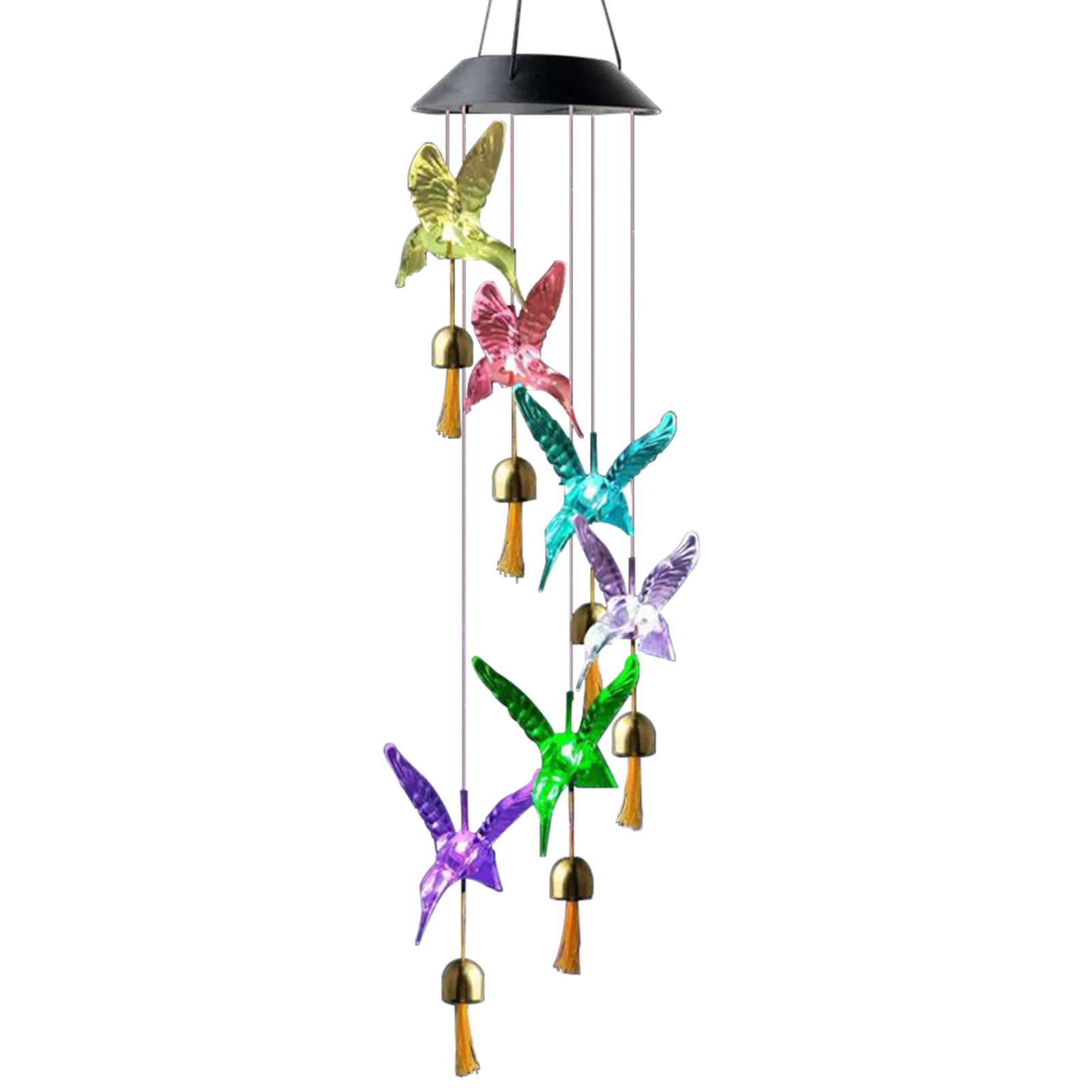 

Solar Wind Chime Patio Color Changing Yard Outdoor Waterproof Bedroom Home Decor Hanging LED Decorative Mobile Party Garden Gift